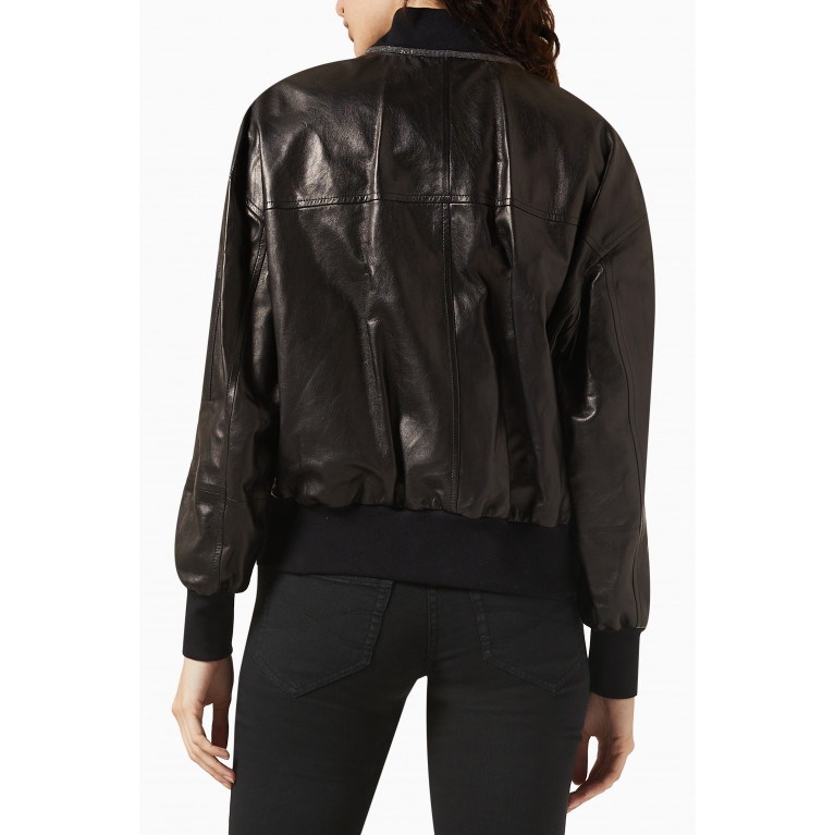 Brunello Cucinelli - Cropped Bomber Jacket in Leather