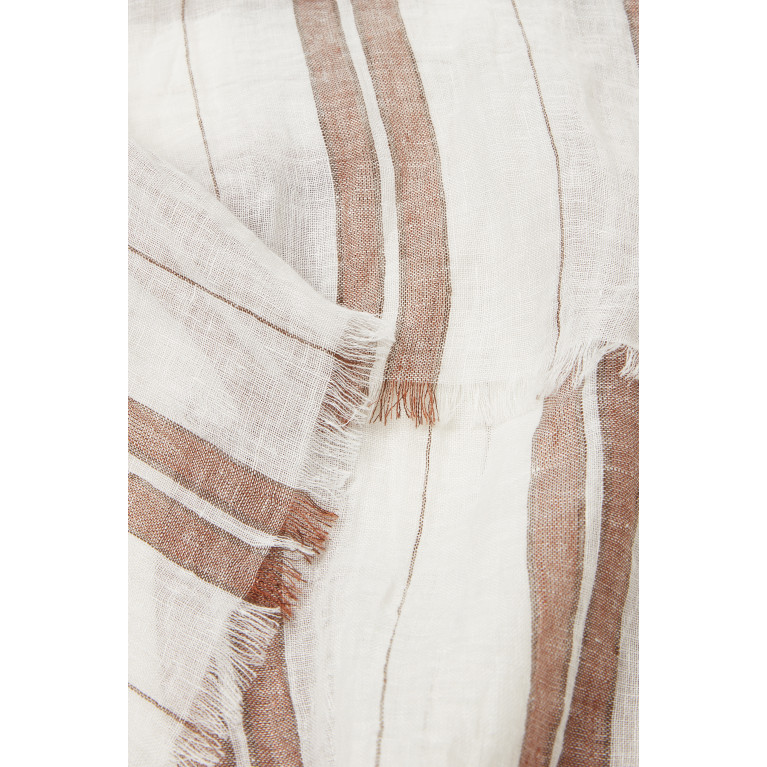 Brunello Cucinelli - Scarf in Sparkling Stripe Linen
