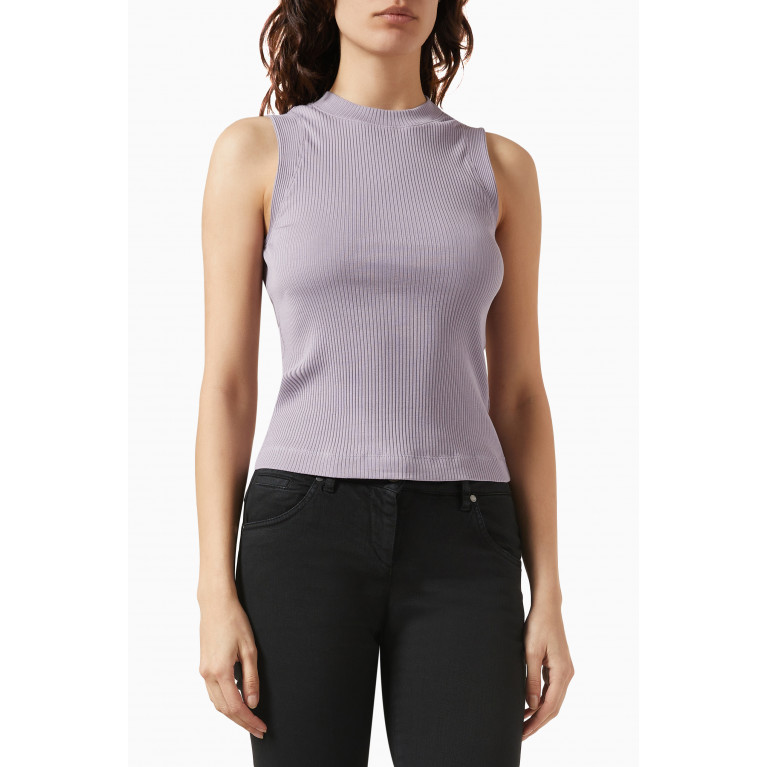 Brunello Cucinelli - High Neck Tank Top in Ribbed-knit Cotton