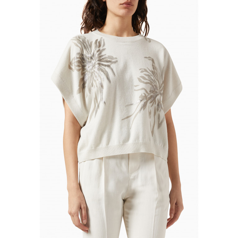 Brunello Cucinelli - Floral Knitted Vest in Cashmere & Silk