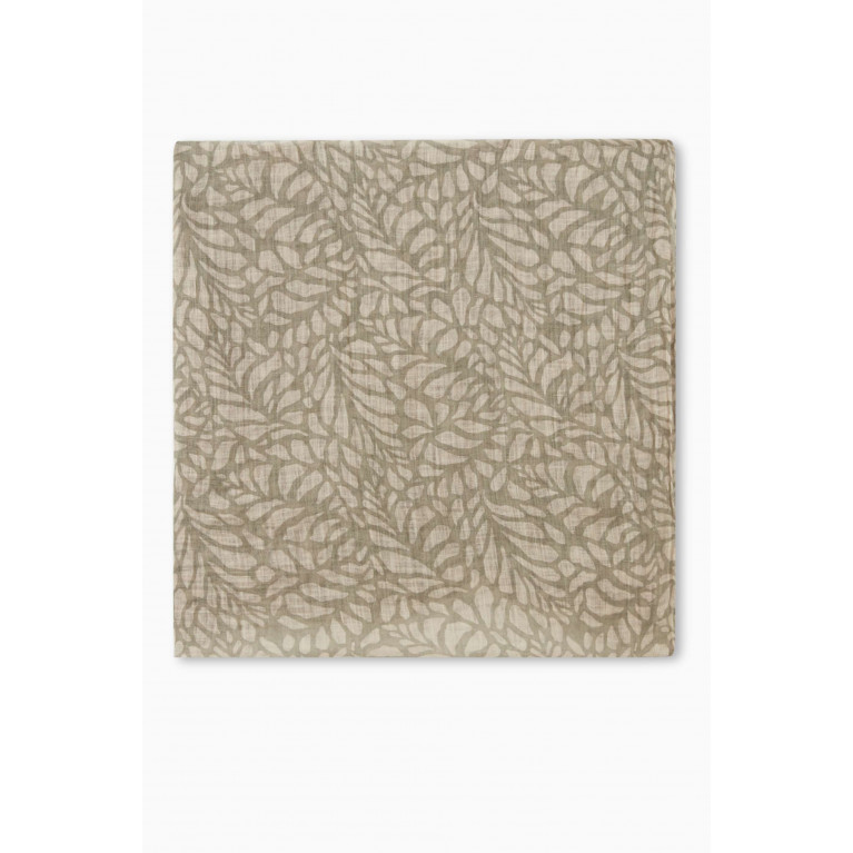 Brunello Cucinelli - Leaf-print Scarf in Linen