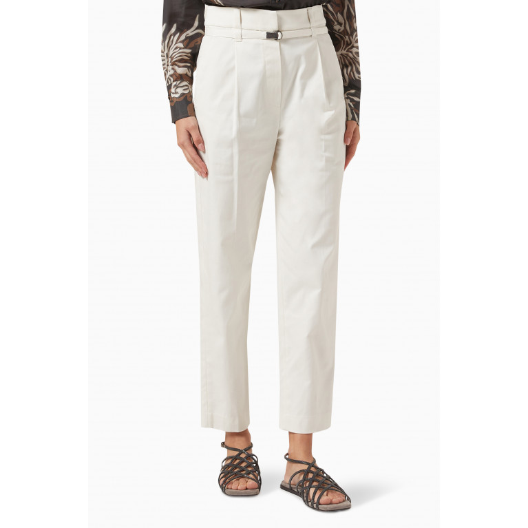 Brunello Cucinelli - High-waist Pants in Cotton-blend