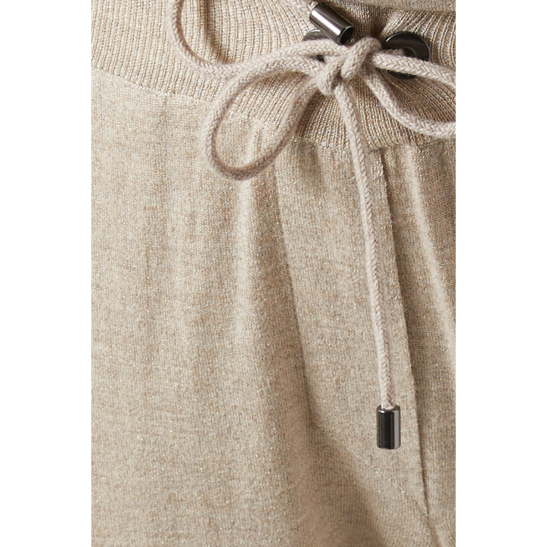 Brunello Cucinelli - Cropped Knit Pants in Cashmere & Silk Lamé