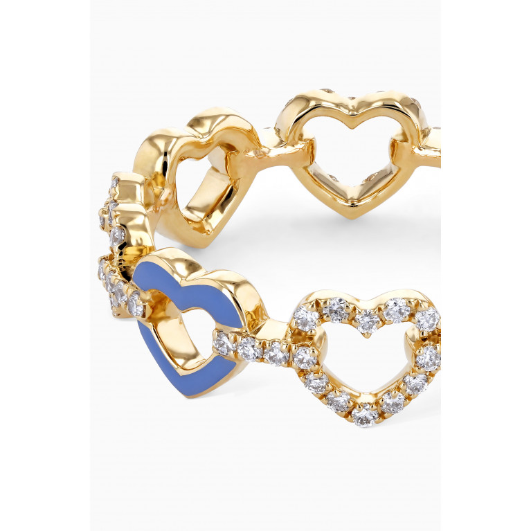 Ailes - Hearts on Hearts Diamond Ring in 18kt Gold Blue