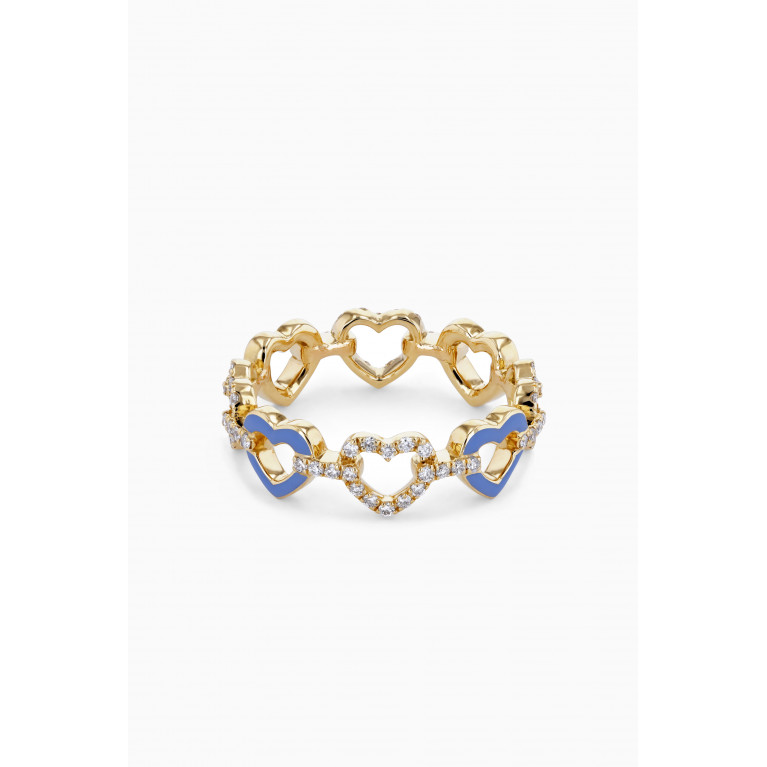 Ailes - Hearts on Hearts Diamond Ring in 18kt Gold Blue