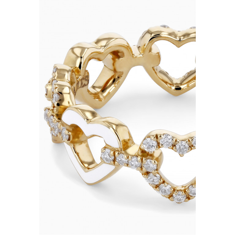 Ailes - Hearts on Hearts Diamond Ring in 18kt Gold White