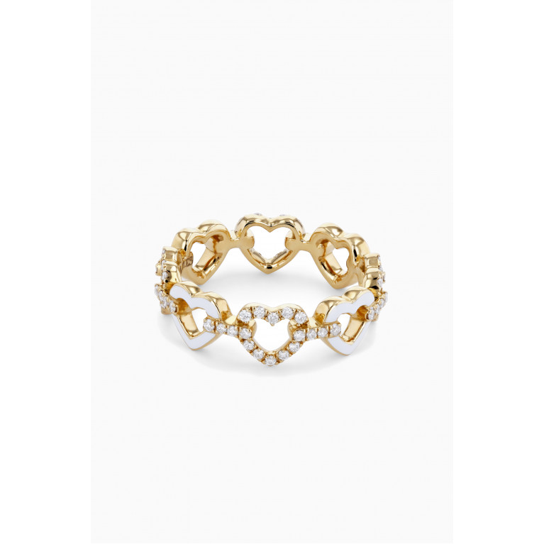 Ailes - Hearts on Hearts Diamond Ring in 18kt Gold White
