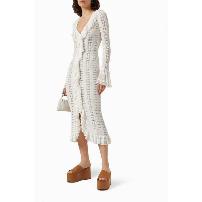 Blumarine - Ruffled Sweater Maxi Dress in Viscose-blend