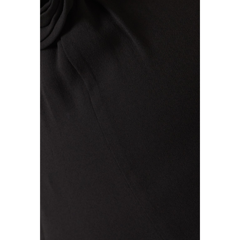 Blumarine - Abito Rose Maxi Dress in Viscose Black
