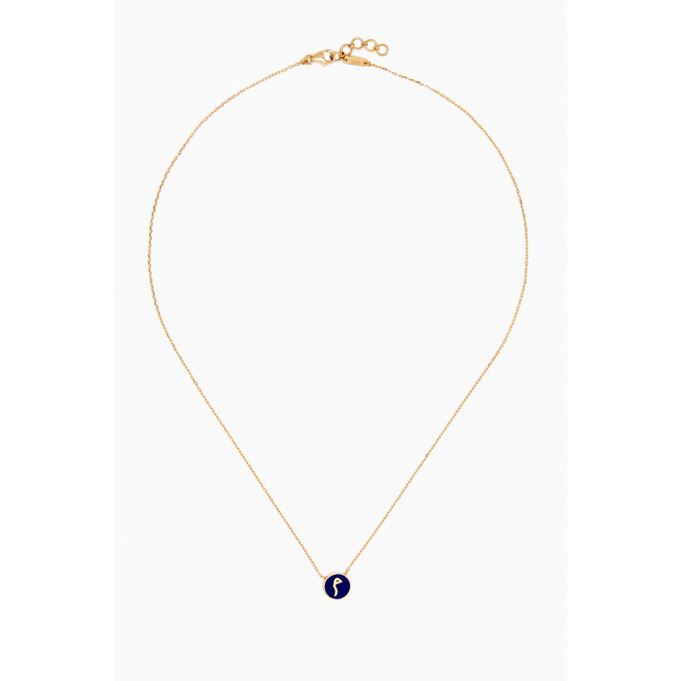 Bil Arabi - Mina "Y" Round Enamel Necklace in 18kt Gold