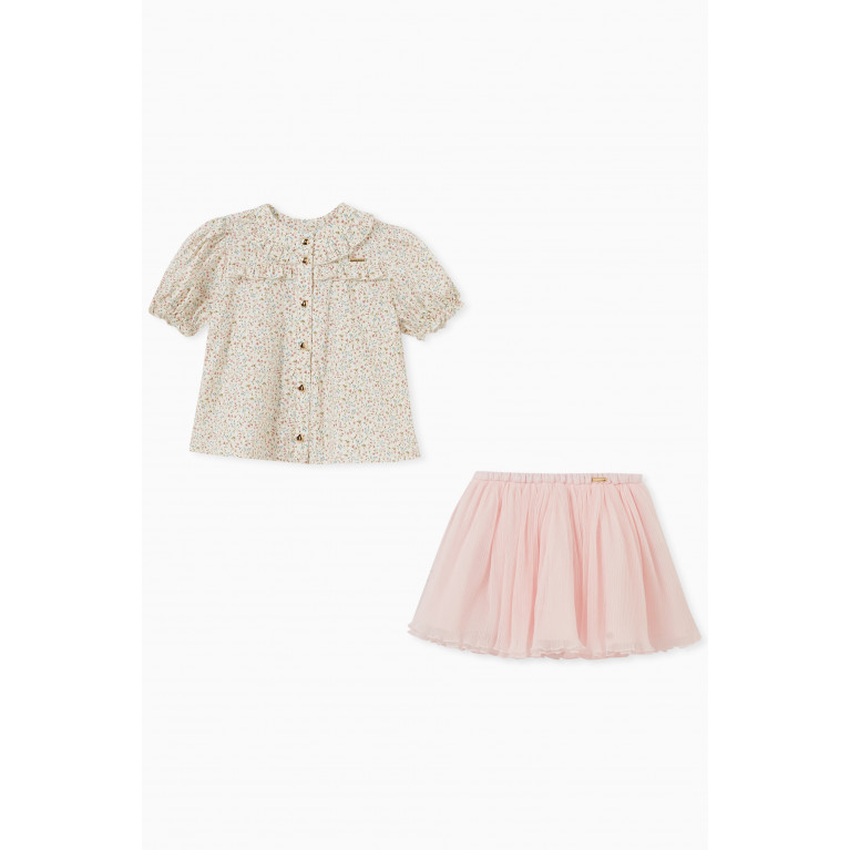 Poca & Poca - Floral Blouse & Skirt Set