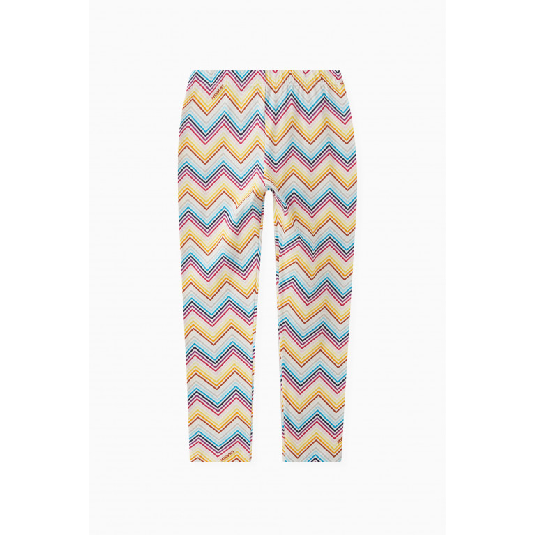 Missoni - Rainbow Zigzag Print Leggings in Cotton Stretch
