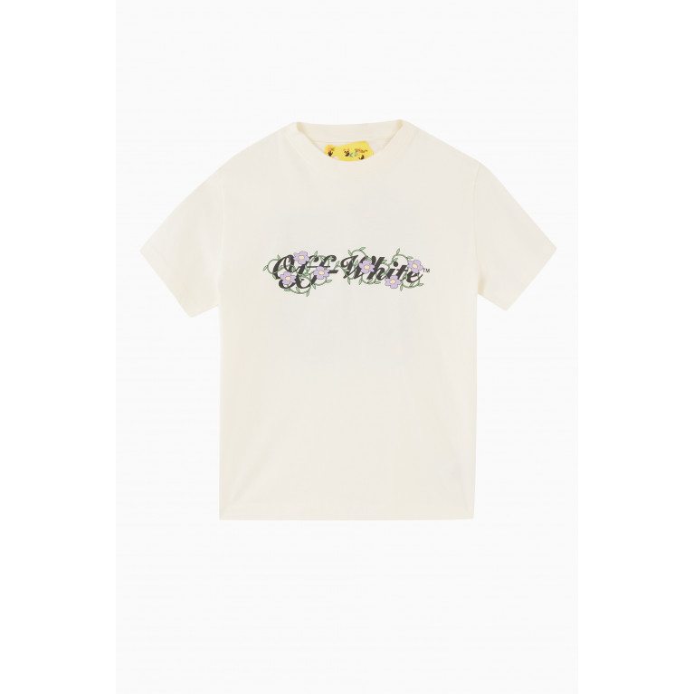 Off-White - Floral Arrows Print T-shirt in Cotton White