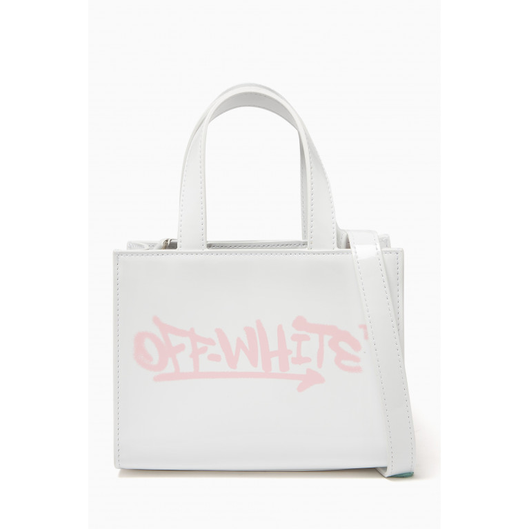 Off-White - Graffiti Logo Tote Bag in Leather White
