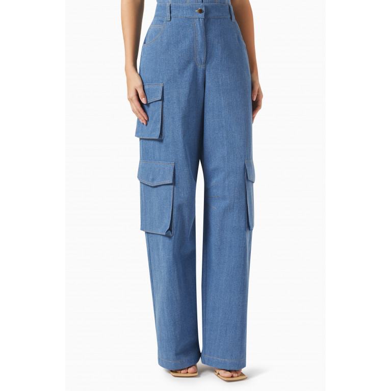 Rozie Corsets - Cargo Low-rise Pants in Denim