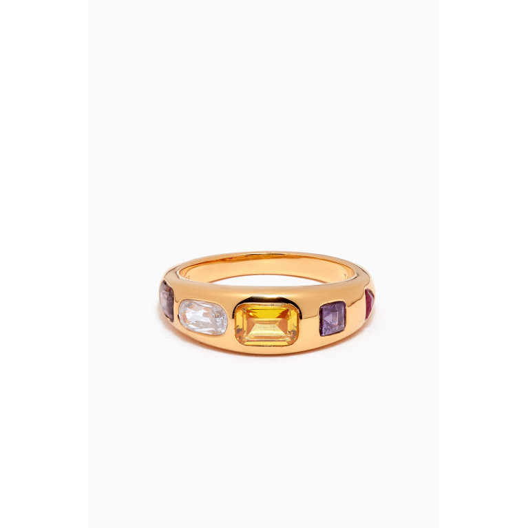 Tada & Toy - Be-jewelled Chunky Ring in 18kt Gold Vermeil
