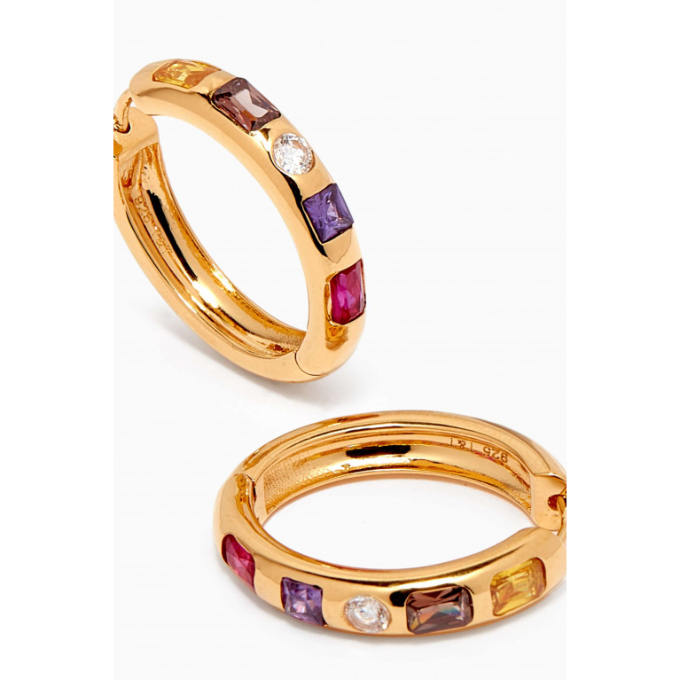 Tada & Toy - Be-jewelled Oval Hoops in 18kt Gold Vermeil