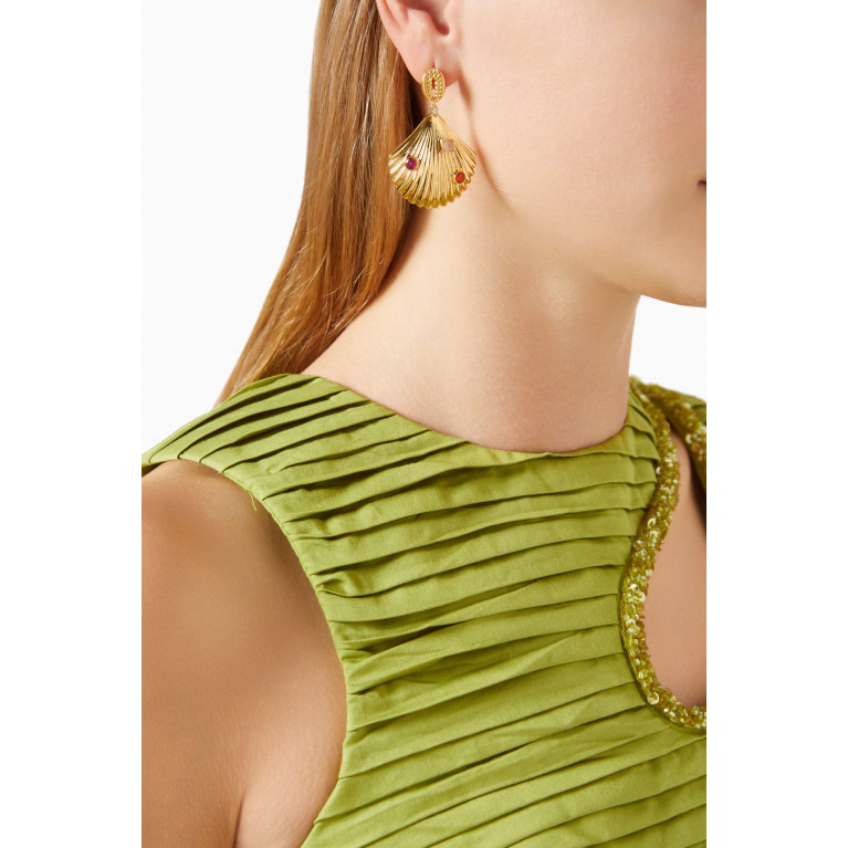 Tada & Toy - Scallop Statement Earrings in 18kt Gold Vermeil