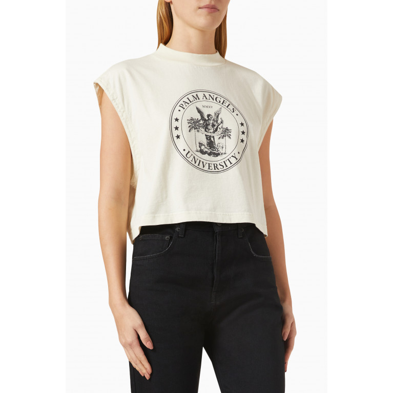 Palm Angels - College Logo-print Muscle T-shirt in Jersey