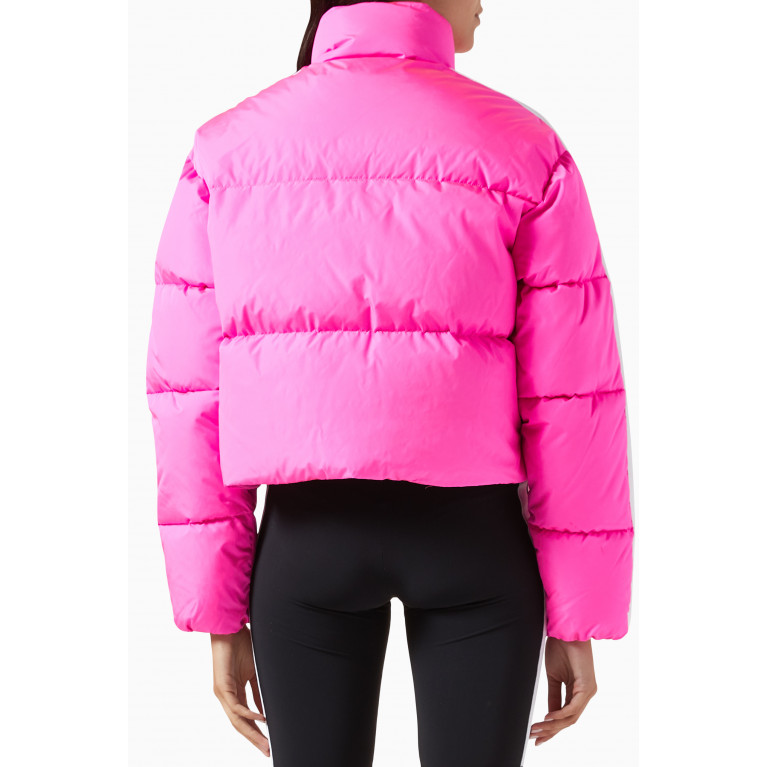 Palm Angels - Logo Cropped Puffer Jacket in Quilted Nylon