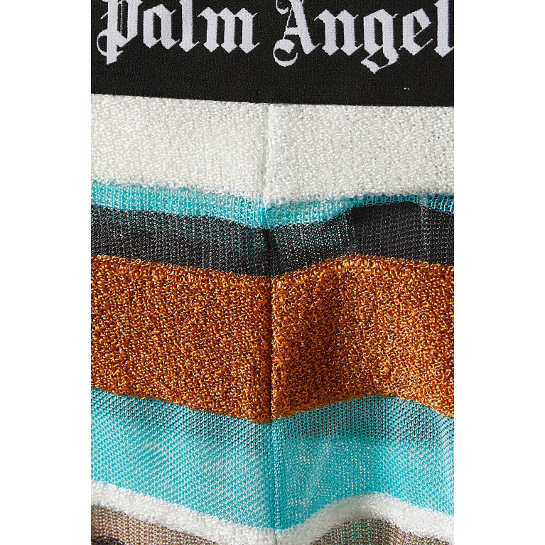 Palm Angels - Logo-waistband Striped Shorts in Lurex-knit