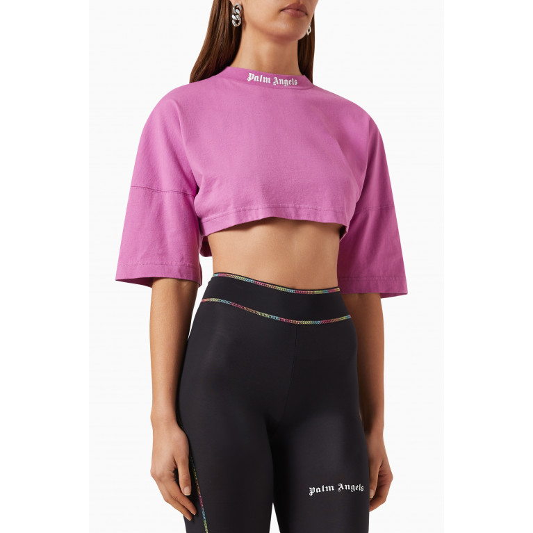 Palm Angels - Classic Overlogo Crop T-shirt in Cotton