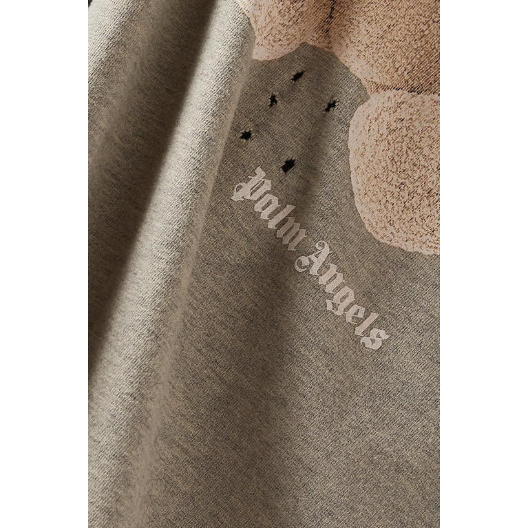 Palm Angels - Teddy Bear-print Ripped T-shirt in Organic Cotton