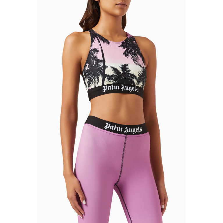 Palm Angels - Palm Sunset Logo Crop Top in Jersey