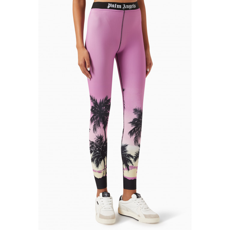 Palm Angels - Palm Sunset Logo Leggings in Jersey