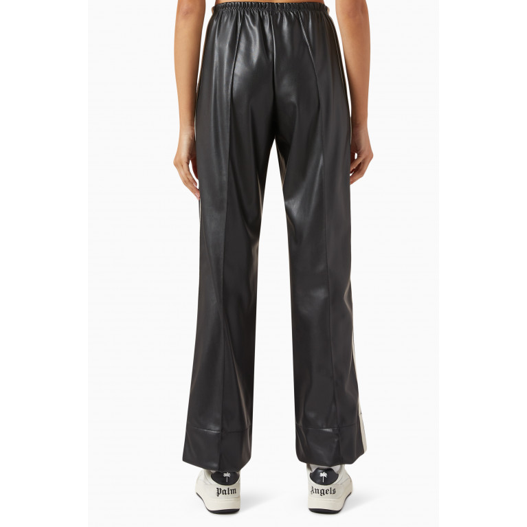 Palm Angels - Logo Striped Track Pants in Faux Leather