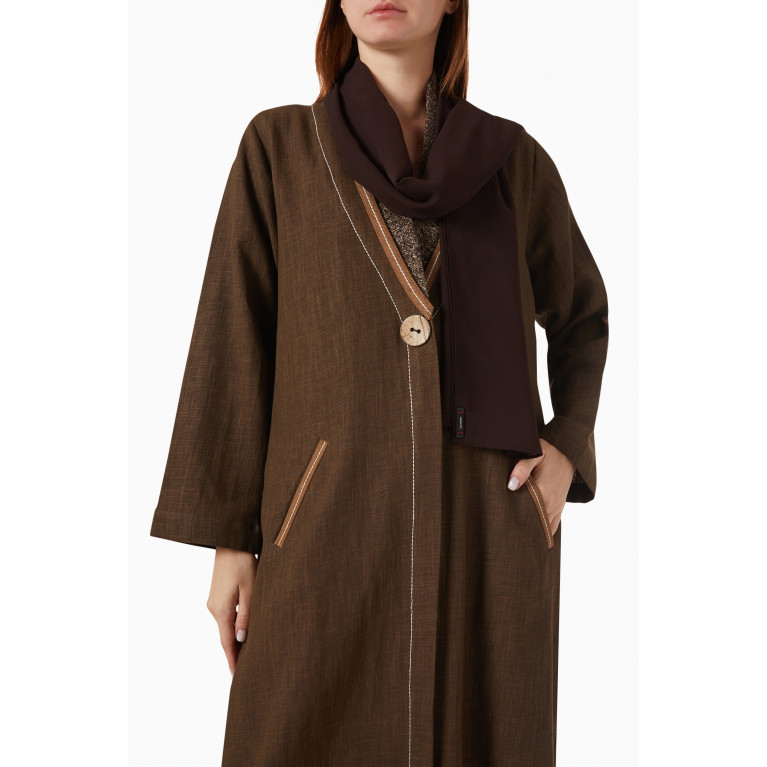 ZAH Design - Buttoned Abaya in Linen