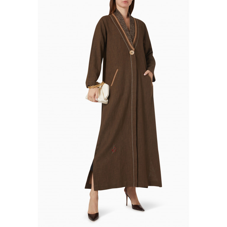 ZAH Design - Buttoned Abaya in Linen