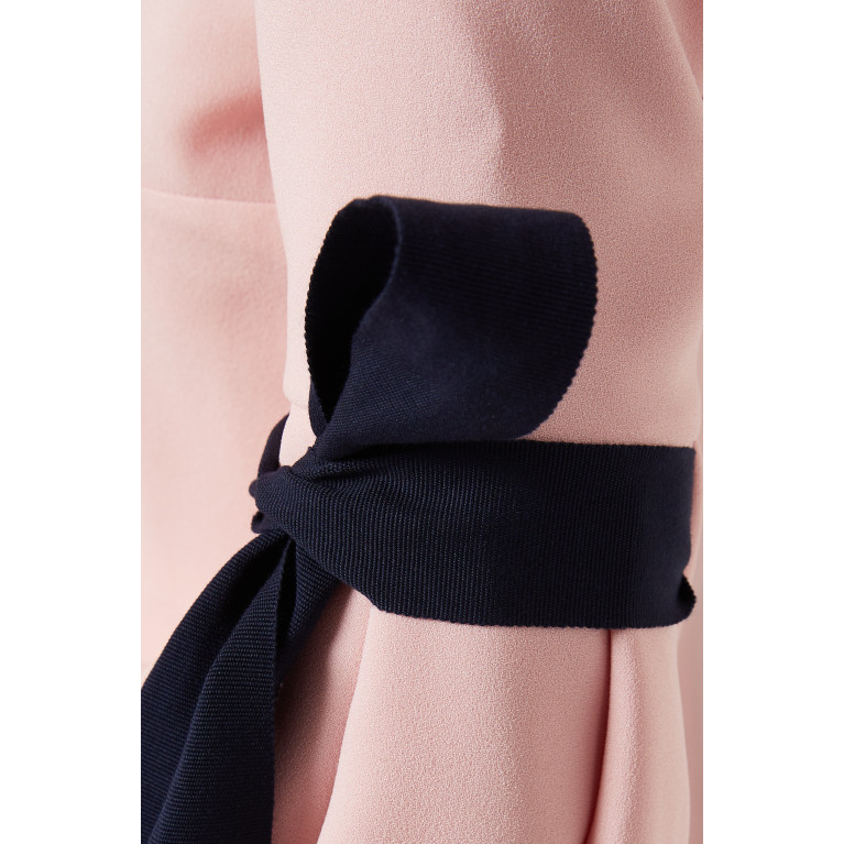 Roksanda - Bow Sleeves Midi Dress in Crepe