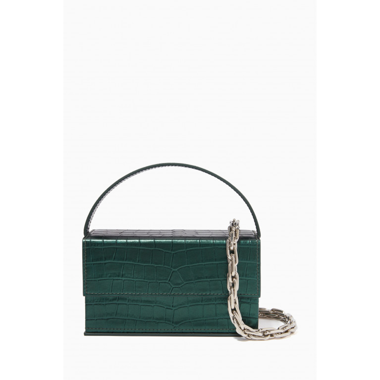 L'AFSHAR - Ida Medium Bag in Metallic Croc-embossed Leather