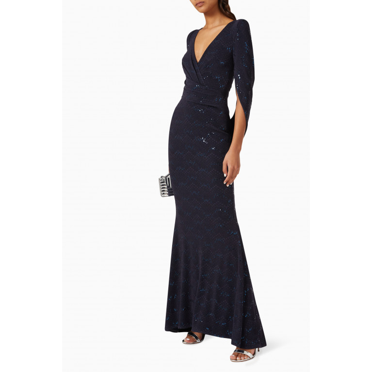 Talbot Runhof - Layered Maxi Dress in Sequinned Crepe