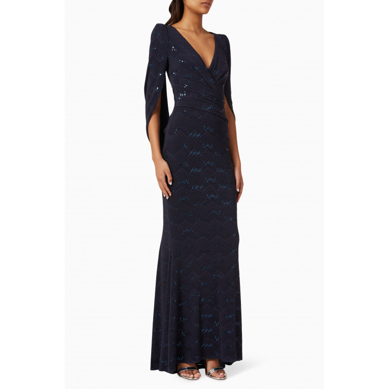 Talbot Runhof - Layered Maxi Dress in Sequinned Crepe