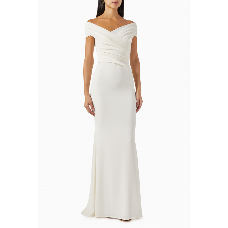Talbot Runhof - Off-shoulder Gown in Stretch-crepe
