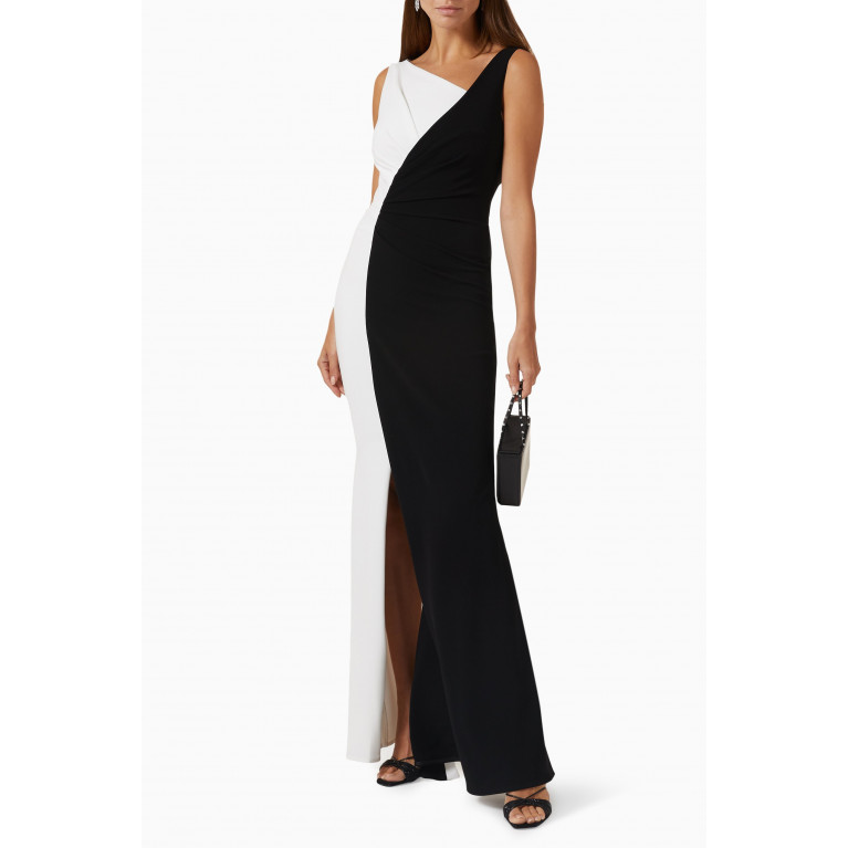 Talbot Runhof - Honor Colour-blocked Gown in Stretch-crepe