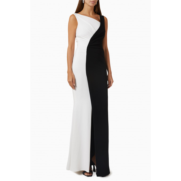 Talbot Runhof - Honor Colour-blocked Gown in Stretch-crepe
