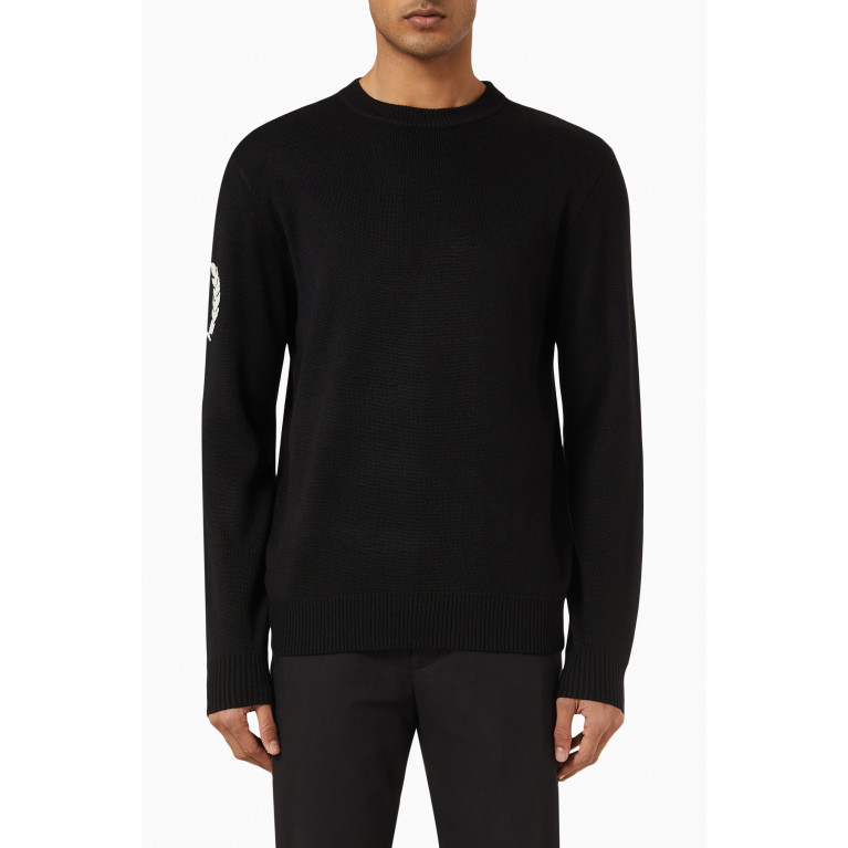 Fred Perry - Laurel Wreath Crew Jumper in Wool-blend Knit