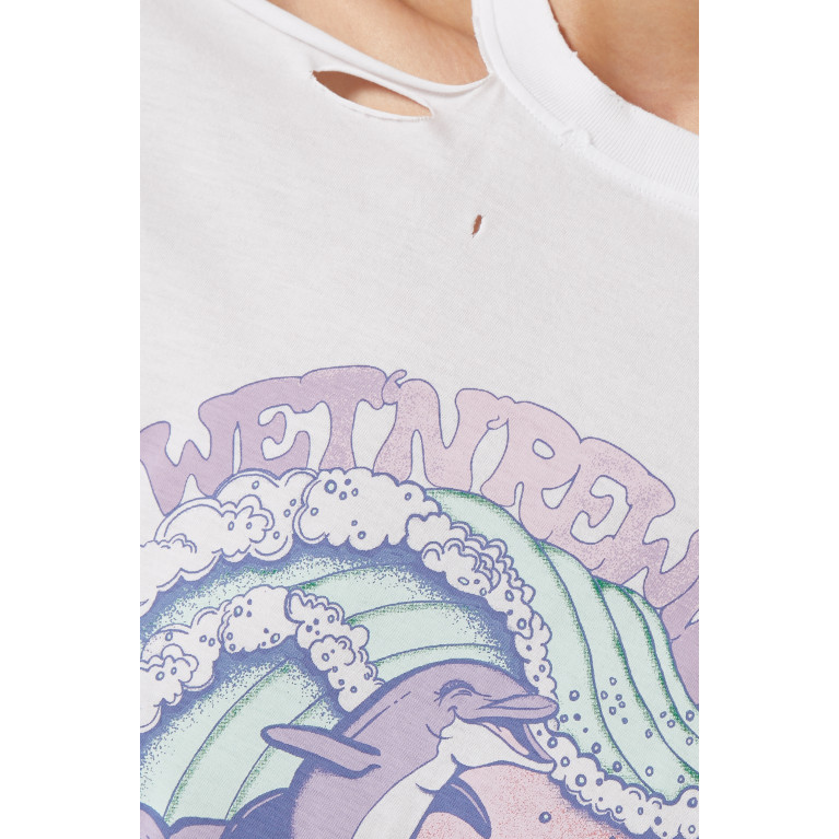 Stella McCartney - Wet 'N Rewild Well Worn T-Shirt in Cotton-jersey White