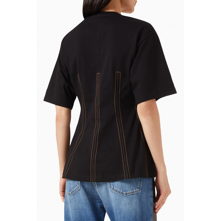 Stella McCartney - Corset Embroidered Top in Organic Cotton-canvas