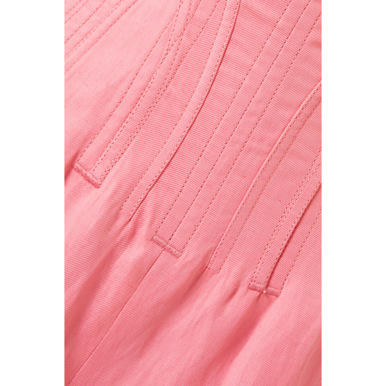 Stella McCartney - Strapless Corset Jumpsuit in Viscose-linen Blend Pink
