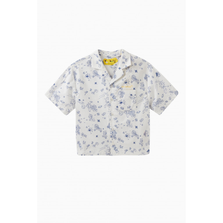 Off-White - Sketch Print Bowling Shirt in Cotton