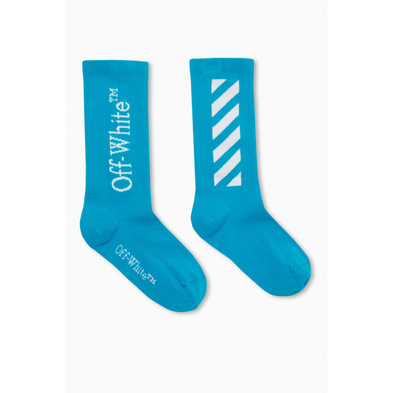 Off-White - Off-White - Diag Socks in Cotton Blend Knit