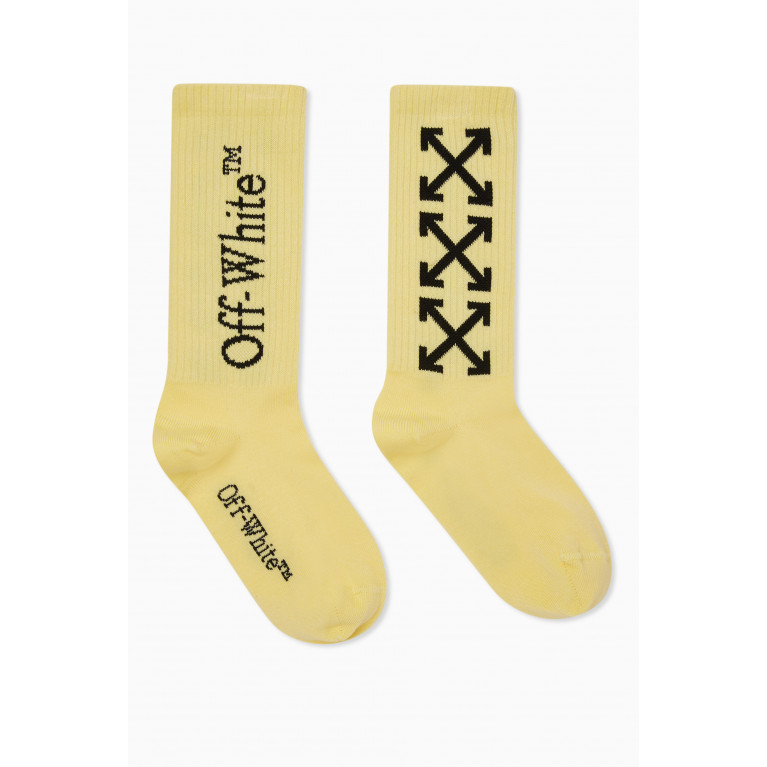 Off-White - Off-White - Arrow Socks in Cotton Blend Knit