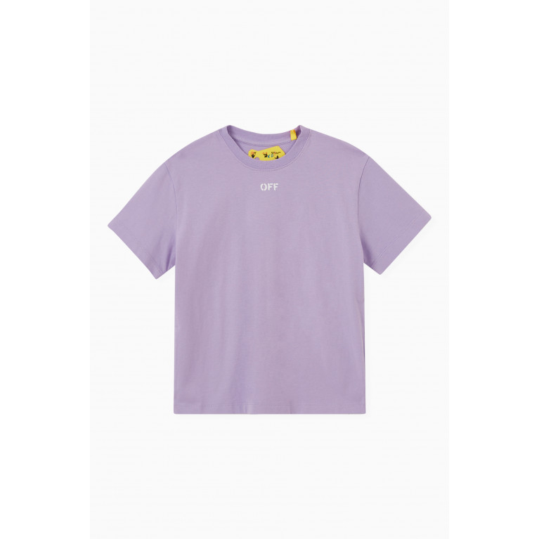 Off-White - Logo Print T-shirt in Cotton Purple
