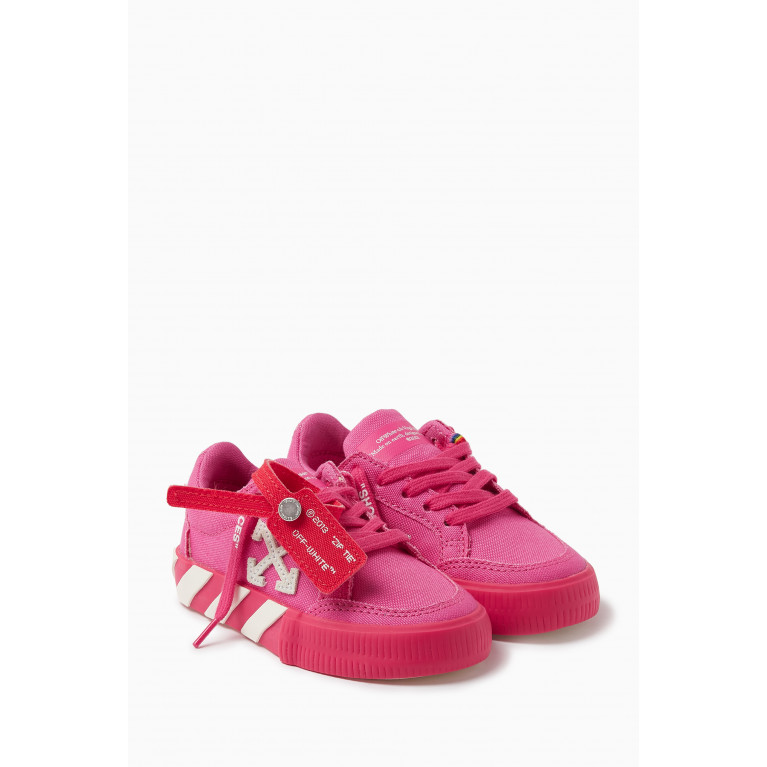 Off-White - Vulcanized Lace-up Sneakers in Canvas Pink