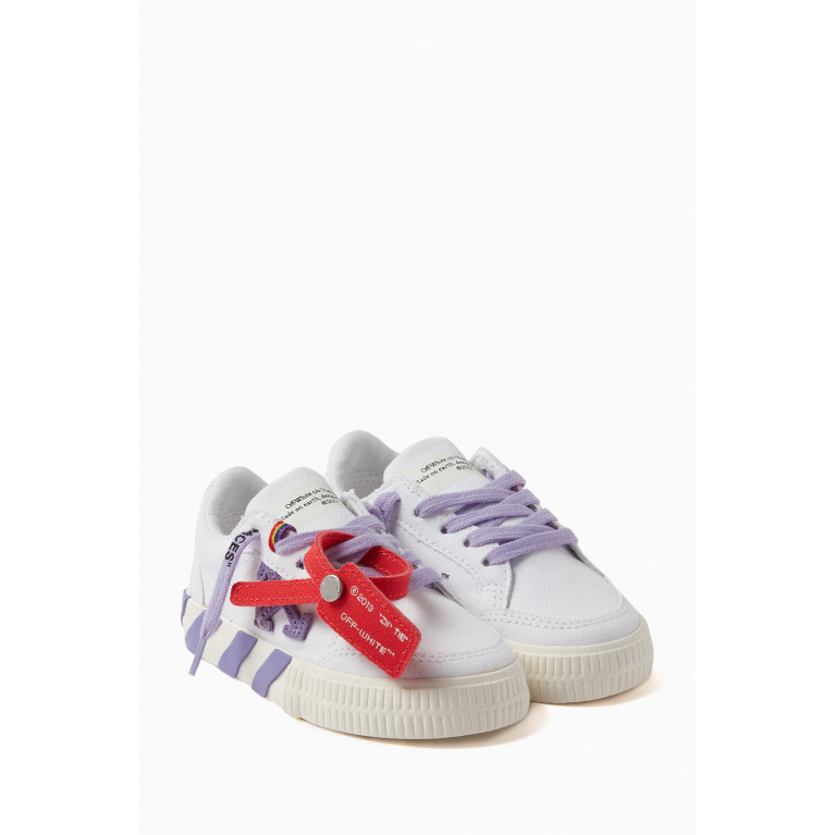 Off-White - Vulcanized Lace-up Sneakers in Canvas White