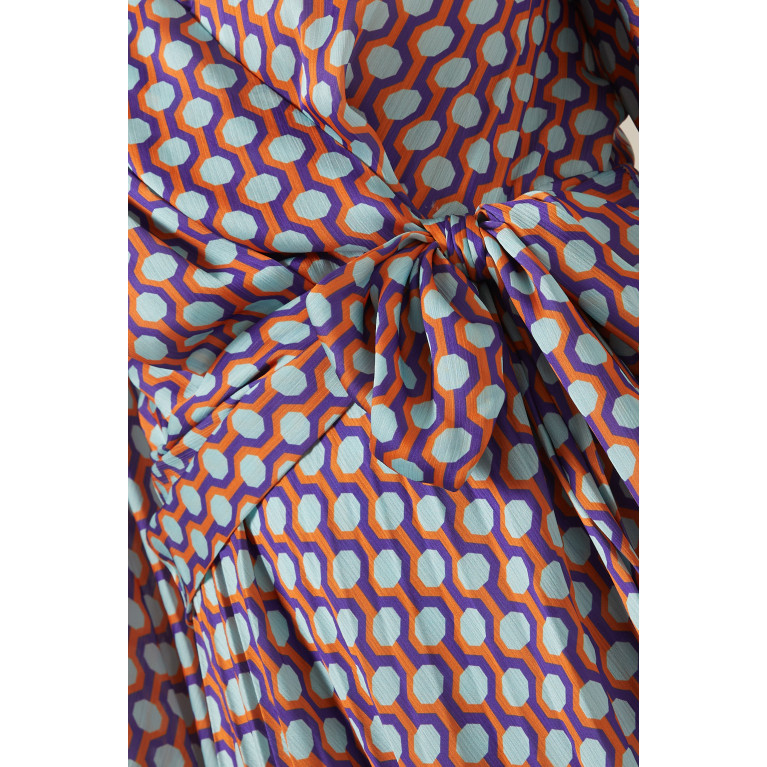 Setre - Printed Wrap Dress in Satin